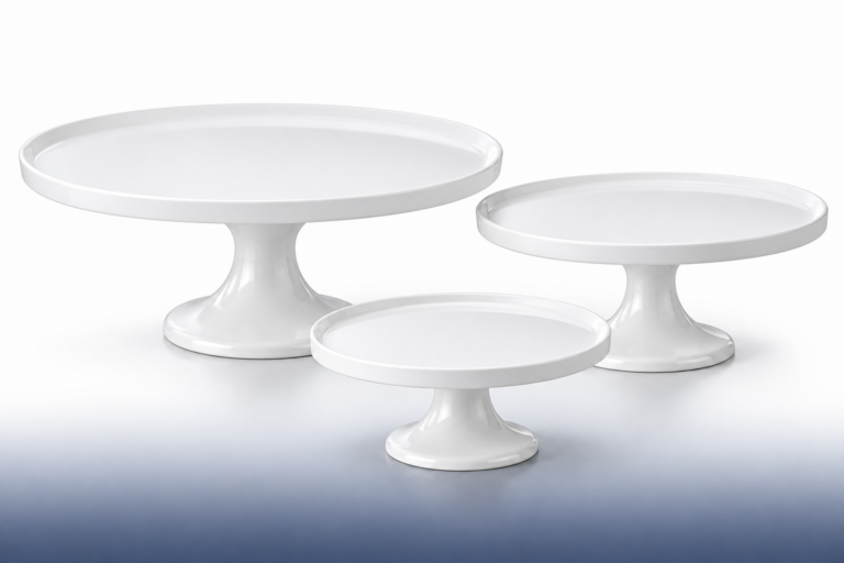 Round White Display Platters